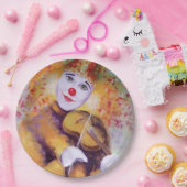 Een zoete clown die de viool speelt papieren bordje (Feest)