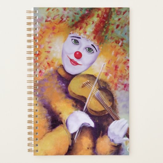 Een zoete clown die de viool speelt planner (Voorkant)