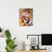 Een zoete clown die de viool speelt poster (Thuiskantoor)