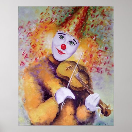 Een zoete clown die de viool speelt poster (Voorkant)