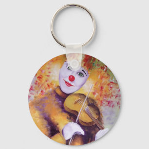 Een zoete clown die de viool speelt sleutelhanger