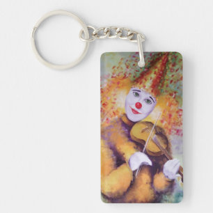 Een zoete clown die de viool speelt sleutelhanger