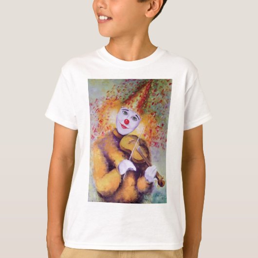 Een zoete clown die de viool speelt t-shirt (Voorkant)