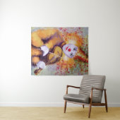 Een zoete clown die de viool speelt wandkleed (In Situ (horizontaal))