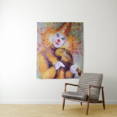 Een zoete clown die de viool speelt wandkleed (In situ)