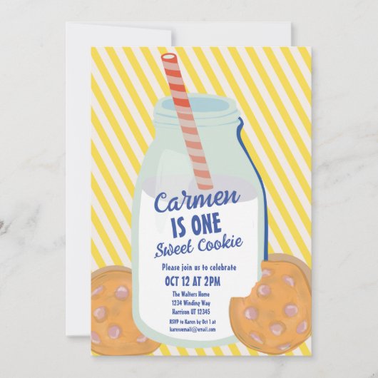 Een zoete cookie grillige eerste verjaardag kaart (Voorkant)