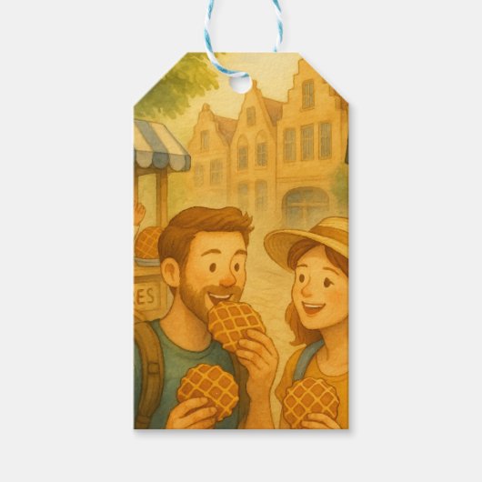 Een zoete dag in België - Whimsical Gift Label Cadeaulabel (Voorkant)