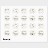 Een Zoete Dank Je Crème Bruiloft Ronde Sticker (Vel)