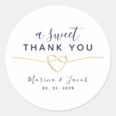 Een zoete dank je trouwfavor sticker (Voorkant)