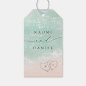 Een zoete dank u Modern Script Sand Hearts Beach Cadeaulabel (Achterkant)