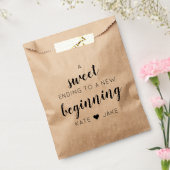 Een zoete die eindigt op een nieuw begin-huwelijk bedankzakje (Gezegeld)