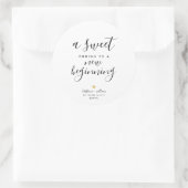 Een zoete die eindigt op een nieuw begin-huwelijk ronde sticker (Tas)