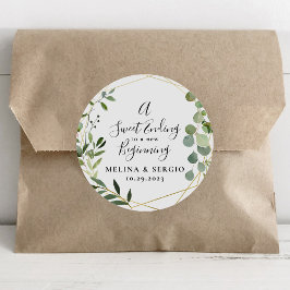 Een zoete die eindigt op een nieuwe gouden bruilof ronde sticker