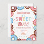 Een zoete eendagsverjaardag  uitnodiging briefkaart (Voorkant / Achterkant)