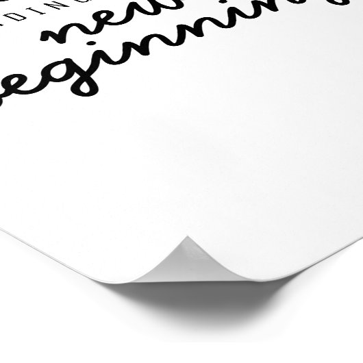 Een zoete einddatum voor een nieuw beginbruiloft poster (Hoek)