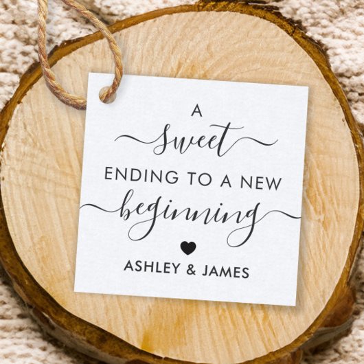 Een zoete eindigend op een nieuw beginnend cadeaut bedankjes labels