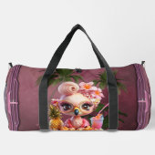 Een zoete flamingo in een tropisch paradijs plunjezak (Achterkant)