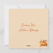 Een zoete herfstzegen feestdagenkaart (Achterkant)