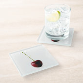 Een zoete kersencoastercna glazen onderzetter (Schuin)