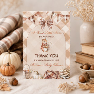 Een Zoete Kleine Eikel Bosherfst Baby Shower Bedankkaart