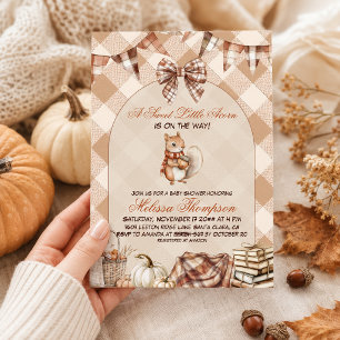 Een Zoete Kleine Eikel Bosherfst Baby Shower Kaart