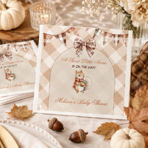 Een Zoete Kleine Eikel Bosherfst Baby Shower Servet