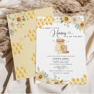 Een zoete kleine honing baby shower uitnodiging