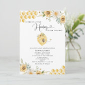 Een zoete kleine honing baby shower uitnodiging (Staand voorkant)