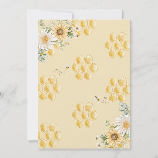 Een zoete kleine honing baby shower uitnodiging (Achterkant)