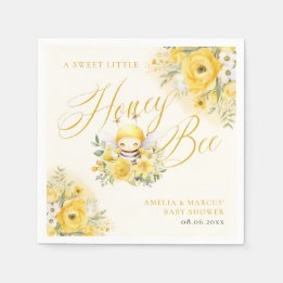 Een zoete kleine honingbij baby shower servet