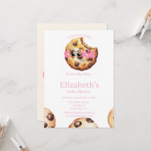 Een Zoete Kleine Koekje Meisje Baby Shower Uitnodi
