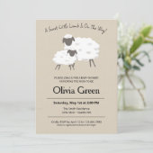 Een zoete kleine Lamb Baby shower uitnodiging (Staand voorkant)