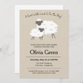 Een zoete kleine Lamb Baby shower uitnodiging (Voorkant / Achterkant)