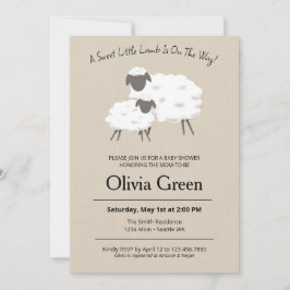 Een zoete kleine Lamb Baby shower uitnodiging