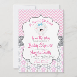 Een zoete kleine Lamb Baby shower uitnodiging