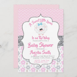 Een zoete kleine Lamb Baby shower uitnodiging