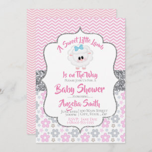 Een zoete kleine Lamb Baby shower uitnodiging