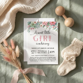 Een zoete kleine meid is op komst Baby Shower Kaart