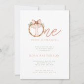 Eén zoete kleine meisje Boog & Hoepel 1e verjaarda Kaart (Voorkant)