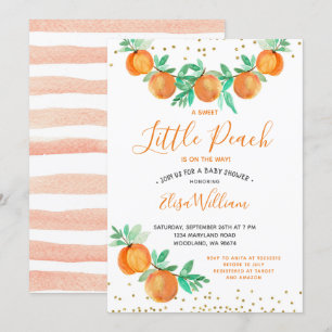 Een zoete kleine peach is onderweg naar het Baby s Kaart