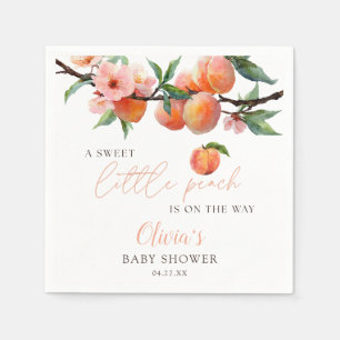 Een zoete kleine perzik baby shower servet