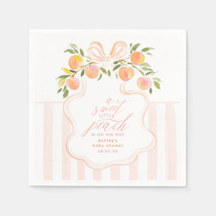 Een zoete kleine perzik baby shower servet