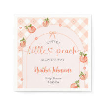 Een zoete kleine perzik geruite babyshower