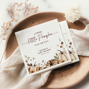 Een Zoete Kleine Pompoen Baby Shower voor Herfst Servet