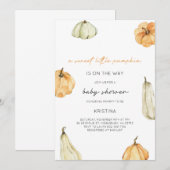 Een zoete kleine pompoen Herfst Baby shower Kaart (Voorkant / Achterkant)