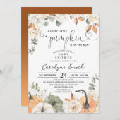 Een zoete kleine pompoen Herfst Baby shower Kaart (Voorkant / Achterkant)