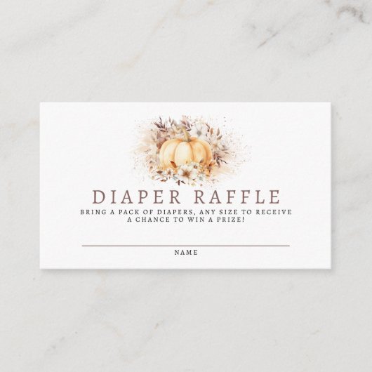 Een zoete kleine pompoen neutrale luier Raffle Informatiekaartje (Voorkant)