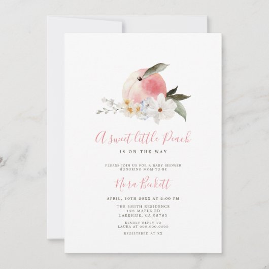 Een zoete kleine uitnodiging voor een Baby shower  (Voorkant)