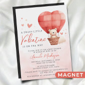 Een zoete kleine valentijn komt eraan Baby Shower Magnetische Uitnodiging