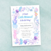 Een zoete kleine zeemeermin pastel baby girl showe kaart